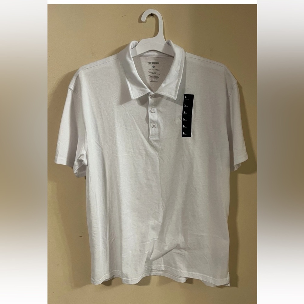 NWT Thru Classic Women's Shorts Sleeve Classic Polo Shirt Size L White …#598